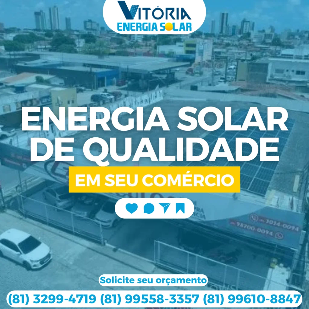 Imagem de como a energia solar é uma qualidade para um comercio